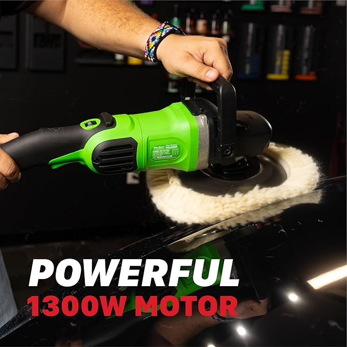 Maxshine 7" M1300 Pro Rotary Polisher - 1300W, 6-Speed, 5/8” Thread - Auto Detailing Tool for Paint Protection, Swirl & Scratch Repair, Buffing, Glossy Shine - Ideal for Cars, Trucks, SUVs