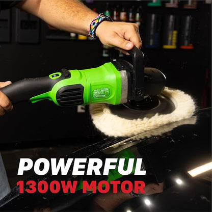 Maxshine 7" M1300 Pro Rotary Polisher - 1300W, 6-Speed, 5/8” Thread - Auto Detailing Tool for Paint Protection, Swirl & Scratch Repair, Buffing, Glossy Shine - Ideal for Cars, Trucks, SUVs