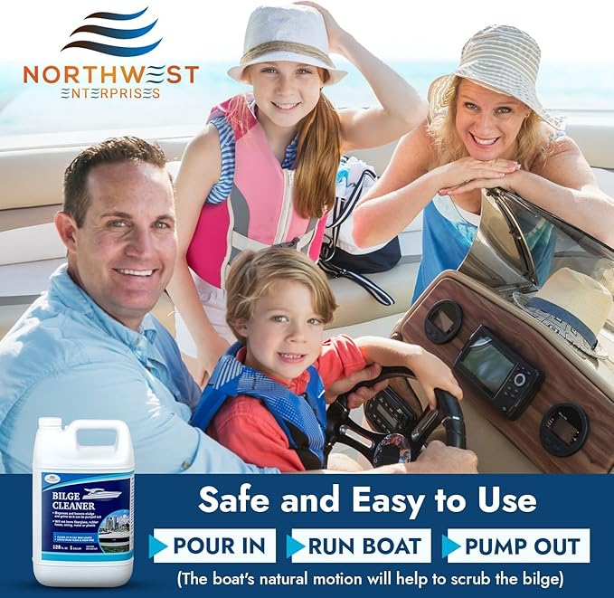 Bilge Cleaner for Boats - Highly Effective Removing Dirt, Grime, Emulsifying Oil, and more. Easy to use, Fast Results (One Gallon)