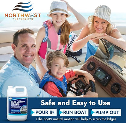 Bilge Cleaner for Boats - Highly Effective Removing Dirt, Grime, Emulsifying Oil, and more. Easy to use, Fast Results (One Gallon)