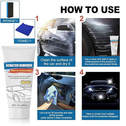 Nano Sparkle Cloth Car Scratch Remover with Scratch Repair Paste,Upgraded Nano Sparkle Cloth for Cars Scratches,Miracle Nano Cleaning Cloth Scratch Remover for Deep Scratch Repair on Car Paint