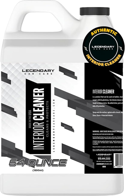 Legendary Interior Cleaner 64oz (Half Gal.) - All Purpose Interior Detailer & Carpet Cleaner for Cars - Safe on Leather, Plastic, Vinyl, Upholstery & Dashboard - UV Protectant - Tough on Stains & Dirt