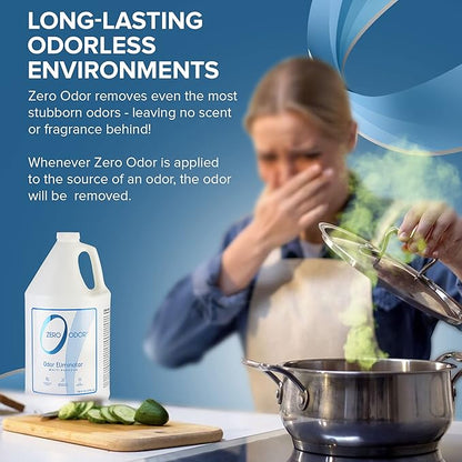 Zero Odor - Multi-Purpose Strong Odor Eliminator for Home, Office, Car, Bathroom, Hotel, Room Deodorizer, and Odor Neutralizer, 128oz Refill