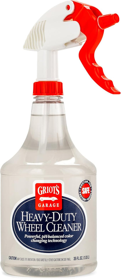 Griot's Garage Heavy-Duty Wheel Cleaner for All Wheel Finishes, Breaks Down and Removes Stubborn Brake Dust and Grime, PH Balanced, Non-Acidic, 11026, 35oz