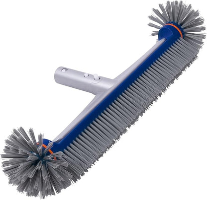 POOLAZA 360 Degree Pool Brush - Heavy Duty, Premium Bristle & Aluminum Handle for Inground & Above-Ground Pools