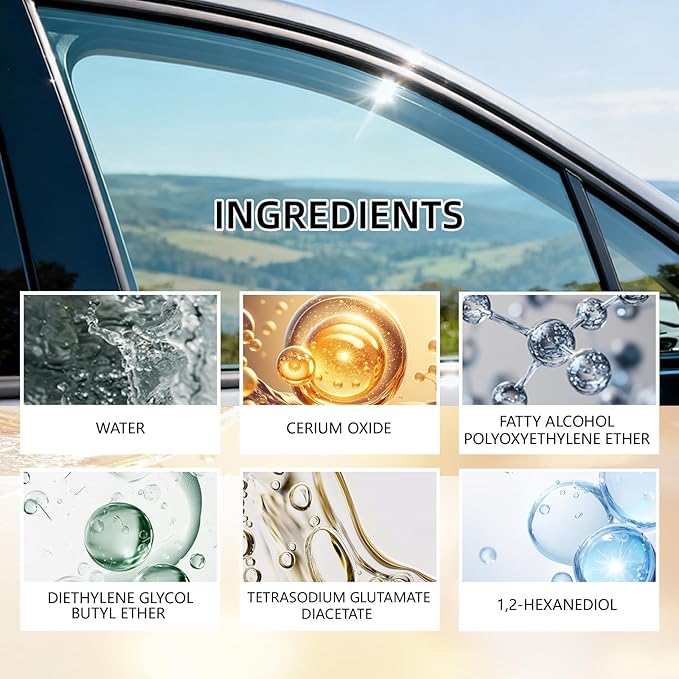 Glass Emulsion, Oil Film Remover for Car Window, 100g Roll-On Glass Emulsion Cleaner Compound with Cleaning Board, Improve Windshield Clarity for Safe Driving 1pc
