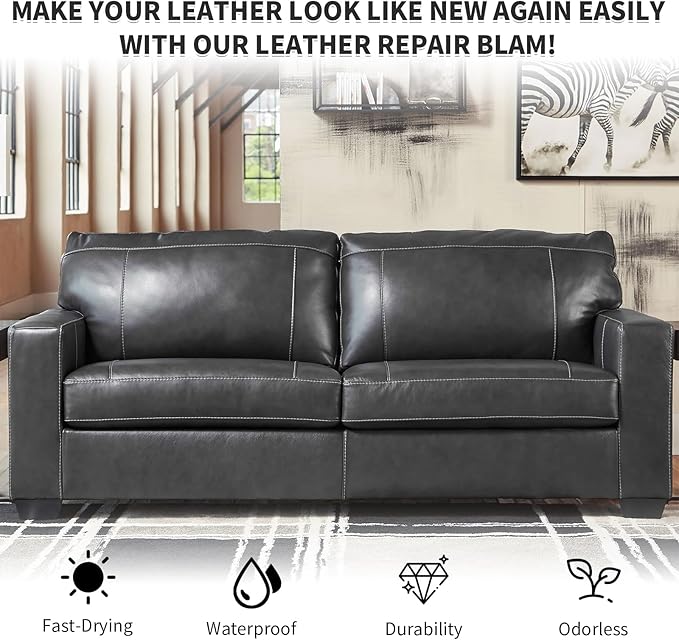 BSCPAM Dark Gray Leather Recoloring Balm,Leather Couch Scratch/Stain Remover,Leather Repair kit for Vinyl Furniture and Car Interior,Leather Dye Paint for Scratched and Faded Leather Couches