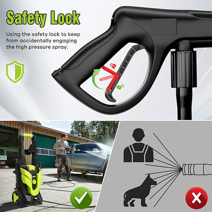 Pressure Washer, Portable Power Washer, 4 Quick Connect Nozzles, High Pressure Cleaning Machine for Car Fence Driveway Patio Washing and More