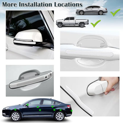 16PCS Car Door Handle Protector, Waterproof Anti-Scratch Paint Invisible Cars Door Handle Bowl Sticker Avoiding Scratches, Auto Exterior Accessories Protection Film for Most Models (Clear Transparent)