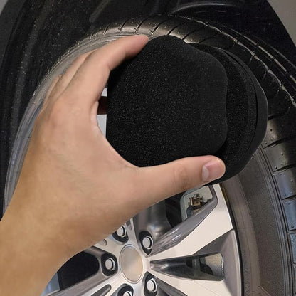 SolidSS 2 Pack Large Tire Hex Tire Shine Applicator Pads, Durable and Reusable Grip Applicator for Tire Polishing Car Cleaning (Black)