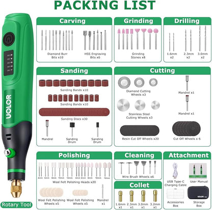 Mini Cordless Rotary Tool, Polishing Kit with 158 Accessories, Multi-Purpose Power Rotary Multi Tool for Polishing, Engraving, Sanding, Drilling, Etching, Cutting Grinding DIY Crafts