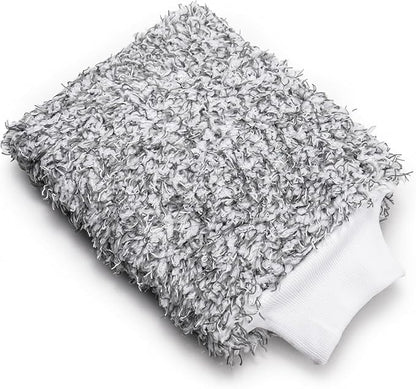 Blackline Microfiber Automotive Wash Mitt -Premium Scratch Free Wash Mitt for Car Cleaning|Car Detailing Accessory Works with Bucket, Car Shampoo, or Foam Cannon | 70%/30% Microfiber Blend, 9"x11"