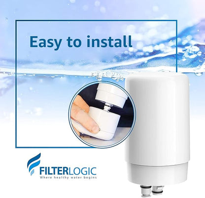 Filterlogic Faucets Filter Cartridge, Replacement for Brita® Filter, Brita® 36311 On Tap Water Filtration System, FR-200, FF-100, 100 Gallons, White (2 Packs)