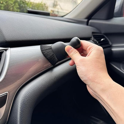 Car Detailing Brush, Soft Bristle Cleaning Brush, Scratch-Free Auto Duster Tool for Dashboard, Air Vents, Leather & Interior Cleaning (Black)