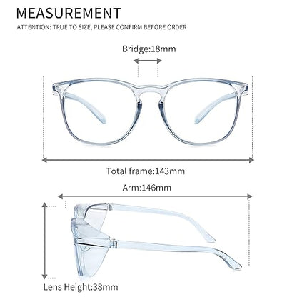 Alsenor Safety Glasses Anti Fog Goggles Protective Eyewear Blue Light Blocking Anti Dust UV Protection Glasses For Men Women (2 Pack (SkyBlue + Jade))