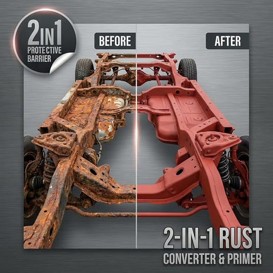2-in-1 Rust Converter & Metal Primer - 1 Gallon Red Rust Paint Inhibitor for Metal, Ultra Car Rust Reformer & Encapsulator, Long-Lasting Anti Rust Conversion Coating, Heat Resistance.Covers up to 1,000 Sqft. Per Gallon. Permanently Stops Corrosion. Mad...