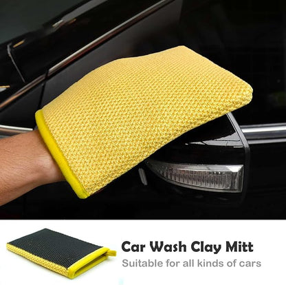 Auto Detailing Clay Mitt 1 Pack 8.5x5.7 inches, Fine Grade Microfiber Clay Bar Wash Mitt, Clay Eraser Mitt for Car Detailing, Magic Clay Bar Mitt, Removes Debris from Your Paint, Glass, Wheels