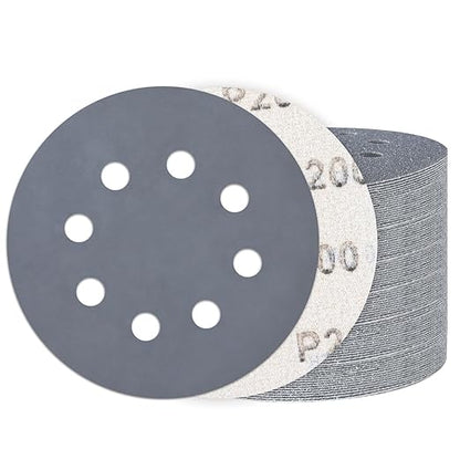100PCS 5 Inch Hook and Loop Sanding Discs 2000 Grit, 8 Hole Wet Dry Orbital Sander Sand Paper, Silicon Carbide Sandpaper for Automotive Wood Metal Glass