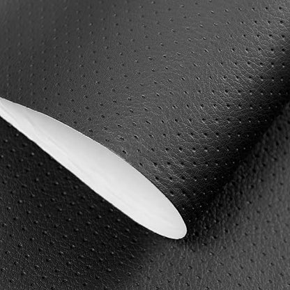 JuCheng Leather Repair Tape for Furniture,Self-Adhesive Leather Repair Patch - 20x120 Inch Extra Large Perforated Vinyl & Faux Leather Kit for Car Seats, Furniture, Office Chairs, (Black, 20x120inch)
