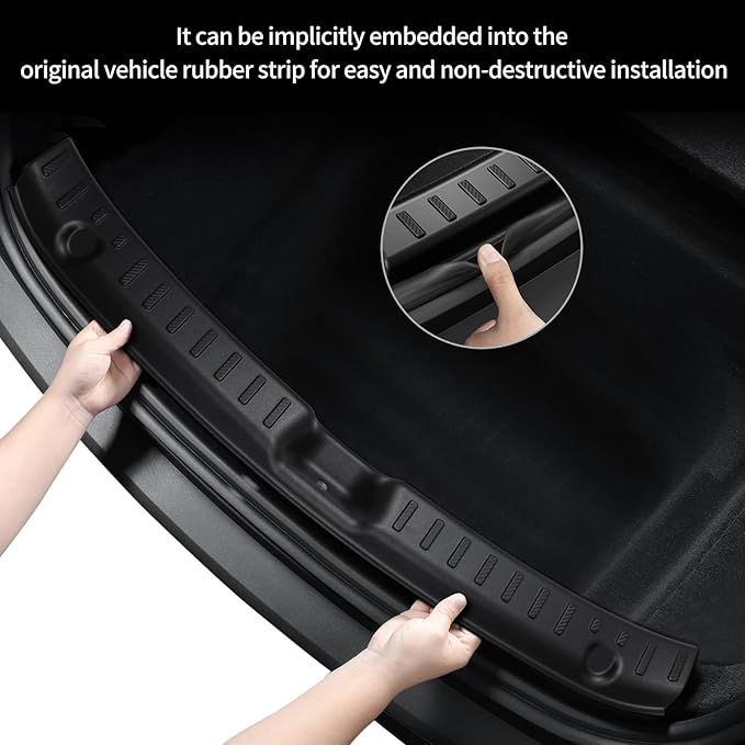 SHINELINERS New Upgrade Rear Bumper Guard for Tesla Model Y Juniper 2025-2026 ABS Material, Prevent Scratches, Easy Installation - Trunk Bumper Protector Accessories for Tesla Juniper