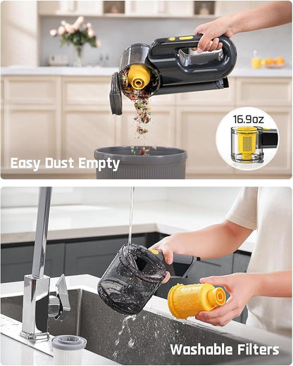 Fanttik Fold V10 Ultra Deluxe Handheld Vacuum Cordless, 17kPa Suction Power, Charging Base, Pivot Nozzle, Up to 35 Mins Runtime, Smart LED Display, Cordless Dustbuster Vacuum for Home, Car