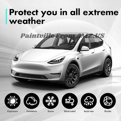 Paintville for Tesla Model Y 2020-2024 TPU PPF HD Clear Paint Protective Film Custom Fit Anti Scratch Self Healing Shield Guard Tesla Finishing Accessories for Headlight Fog Light