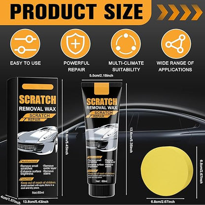 2025 Upgraded Car Scratch Removal Wax,Scratch Remover for Vehicles，Car Polishing Waxfor Paint Polishing & Repair with Wipe Sponge (2 Set)