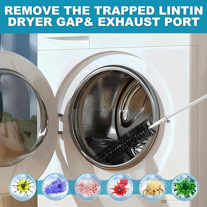 Sealegend 60 Feet Dryer Vent Cleaner Kit/Lint Remover/2×Upgraded Flexible Quick-Snap Brush/Fireplace Chimney Brushes for Easy to Use/Works Well with/Without a Power Drill