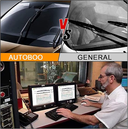 AUTOBOO 15" and 15" Windshield Wipers Blades (Pack Of 2),OEM Quality Premium All-Seasons Wiper blades,Stable and Quiet Armor wiper blades