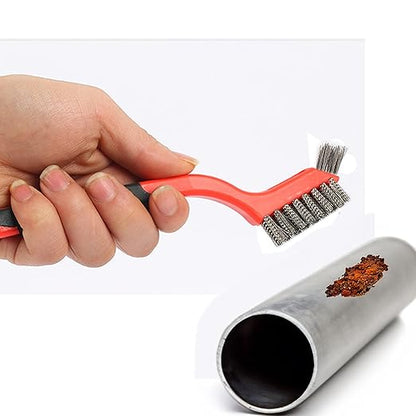 3pcs Small Stainless Steel Little Wire Brushes Set for Cleaning Rust Removal
