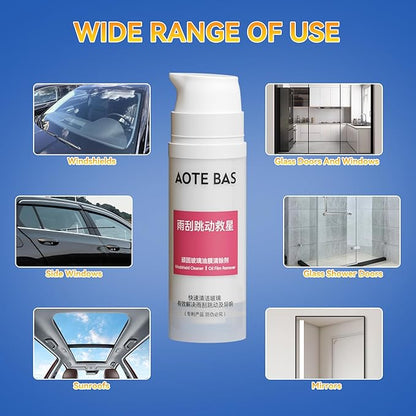AOTE-BAS Windshield Cleaner Oll Film Remover & Rain Repellent for Car- Abrasive Glass Cleaner Remove- Oily Stains & Remains of Other Coatings