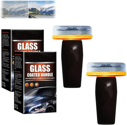 HISKI Car Oil Film Cleaner,Handheld Glass Oil-Film Remover, Car Glass Cleaner Oils Film Cleaning Brush,Glass Guard Windshield Cleaner & Oil Films Remover Emulsion Coating for Cars Window (2PCS)