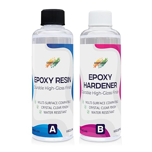 Epoxy Resin 16 Oz Kit – Low Viscosity, Clear High-Gloss Finish for Coating Wood, Concrete, Stone & More | Easy to Use, No Bubbles, Self-Leveling | Perfect for Arts & Crafts & More