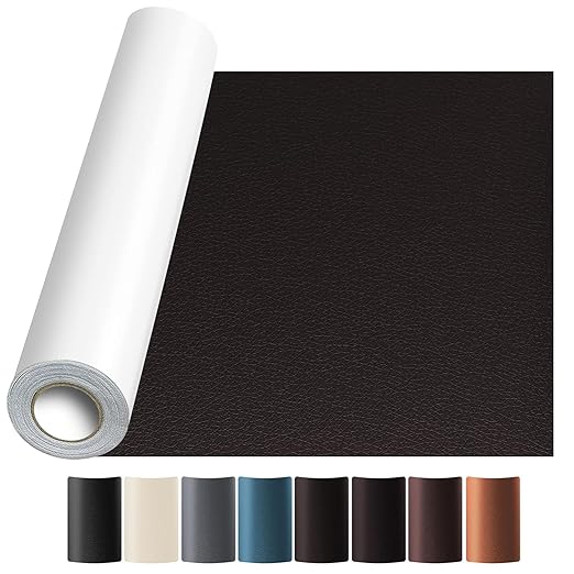 JuCheng Leather Repair Kit -Leather Repair Patch Self-Adhesive Waterproof Patch & Glue for Furniture, Car Seats, Sofa, Couch, Vinyl - Instant Fix for Tears & Scratches (Coffee, 17X158 inch)