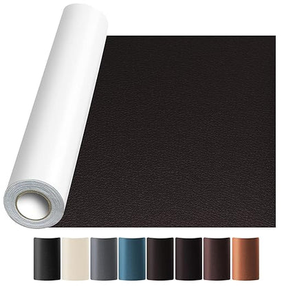JuCheng Leather Repair Kit -Leather Repair Patch Self-Adhesive Waterproof Patch & Glue for Furniture, Car Seats, Sofa, Couch, Vinyl - Instant Fix for Tears & Scratches (Coffee, 3.5X79 inch)