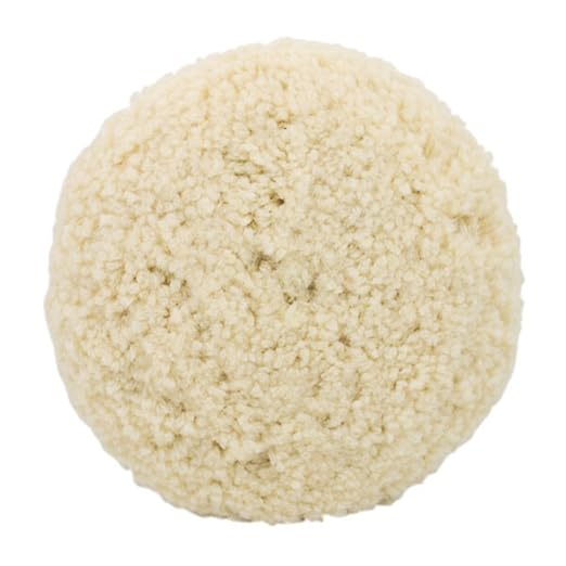 Woolous Wool Buffing Pad, 7 Inch 100% Natural Lambswool Polishing Pad Bonnet Hook and Loop for Car and Boat Polishing, Cutting and Detailing