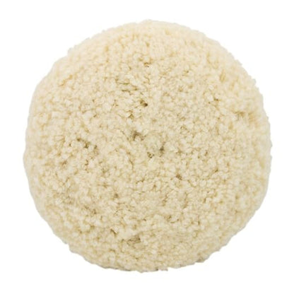 Woolous Wool Buffing Pad, 7 Inch 100% Natural Lambswool Polishing Pad Bonnet Hook and Loop for Car and Boat Polishing, Cutting and Detailing