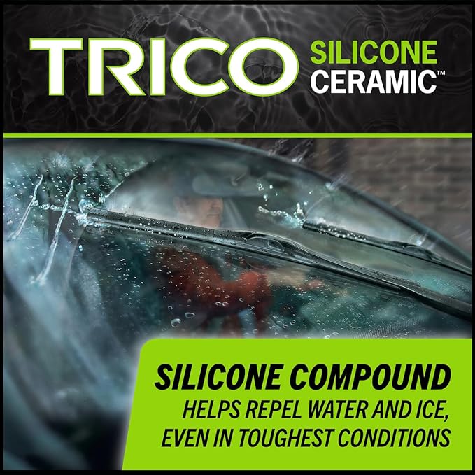 TRICO Silicone Ceramic Automotive Replacement Windshield Wiper Blade, Ceramic Coated Silicone Super Premium All Weather includes 20 inch & 18 inch Beam blades for Select Vehicle Models (90-2018)