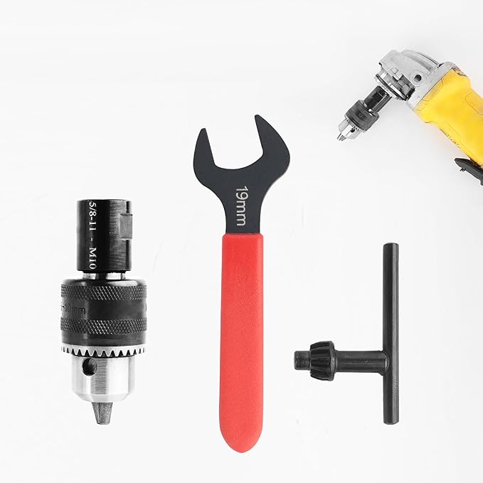 Kofdvdz 5/8-11 Angle grinding machine special conversion chuck, 1.5-10mm diameter metal drill chuck with fixed converter and quick replacement, stable use, can replace electric drill holes