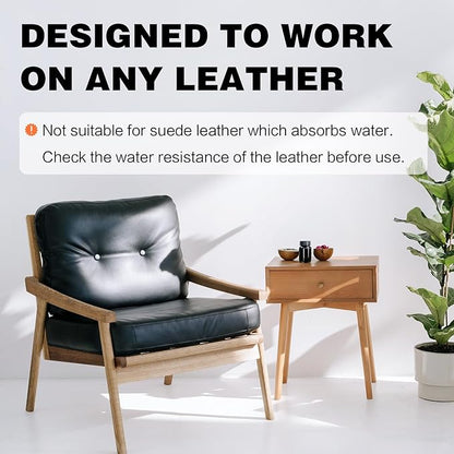 WEYSTOM Leather Recoloring Balm - Black Leather Repair Kit for Furniture, Dye, Recolor, Renew, Repair & Restore Aged, Faded, Cracked, Peeling and Scuffed