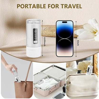 Rechargeable Cordless Water Flosser - 220ML Tank Portable Water Pick with IPX7 Waterproof & USB Rechargeable,3 Pressure Modes, 4 Nozzles for Travel 2-3H Fast Charge & 20-30 Days Long Battery Life