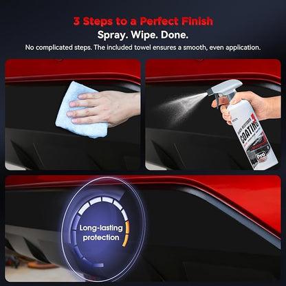 WEICA Black Restorer Trim Coating Spray - Advanced Ceramic Protection for Plastic, Rubber, Vinyl on Cars, Trucks, SUVs | Quick Spray, UV Shield, Restores & Protects, 16.9 fl oz