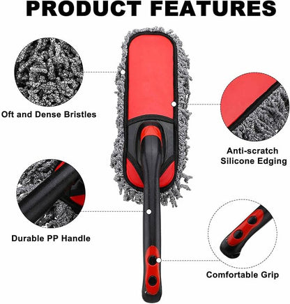 HARFINGTON Car Duster Brush Exterior Scratch Free Car Cleaning Brush High-Density Soft Auto Detailing Tool with Extendable Handle for Cars SUV Trucks Motorcycle Home Cleaning