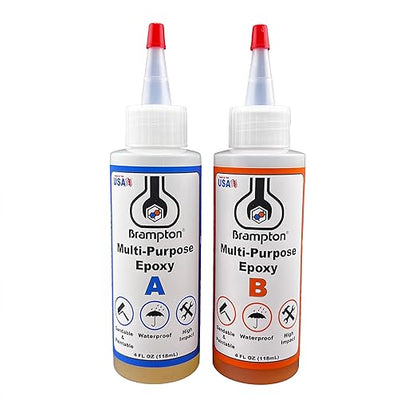 Brampton Multi-Purpose Epoxy, Quick 30-Minute Set, Waterproof 2-Part Epoxy Glue Kit for Tile, Metal, Ceramic, Glass, Wood, Stone, Strong Bonding, Sandable, Paintable Resin, Easy 1:1 Mix, 8 oz