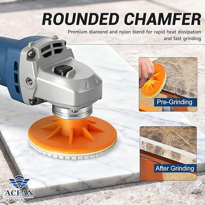 ACFAN 4" Diamond Polishing Pads Kit: Grind, Sand & Polish Concrete, Stone, Tile & More. Universal Fit for Angle Grinders/Drills (5/8"-11).Wet/Dry Application Discs for Granite, Marble, Ceramics.(3PCS)