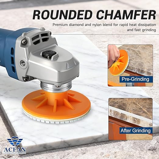 ACFAN 4" Diamond Polishing Pads: Grind, Sand & Polish Concrete, Stone, Tile & More. Universal Fit for Angle Grinders/Drills (5/8"-11). Wet/Dry Application Discs for Granite, Marble, Ceramics.(1PC)