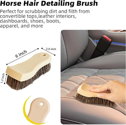 10PCS Car Interior Cleaning Kit - Car Detailing Brush Set with Leather Cleaning Brushes, Dash Duster, Cleaning Gel & Microfiber Towels | Deep Clean Seats, Vents, Dash & Crevices