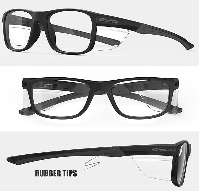HTS HUNTERSKY TR90NZZ Safety Glasses with Side Shield Small Size Women Men ANSI Z87 Anti Fog Scratch Resistant Lab Pickleball