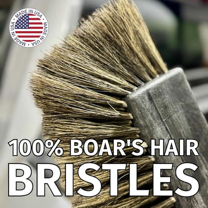 Montana Original Tri-Angle Boar’s Hair Car Wash Brush | Soft, Scratch-Free Cleaning | Telescopic Handle for Large Vehicles | MB-1800-H