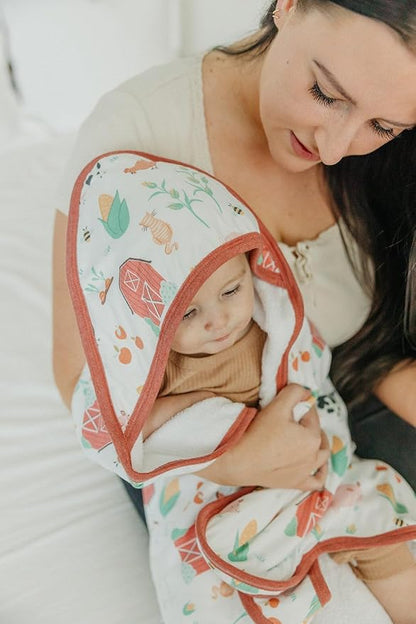 Copper Pearl Hooded Bath Towels Premium Knit/Terry Cloth Baby Towels with Hood, Pockets, and Cool Designs - Great to Gift and Make Bath Time Fun - Baby Bath Towel, Farmstead